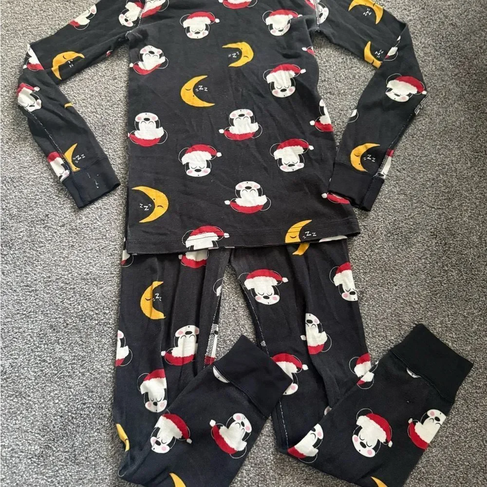 Hanna Andersson Mickey Santa Pajama Set Sz 120cm